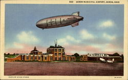 Akron Municipal Airport Ohio Postcard Postcard