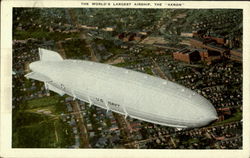 The World's Largest Airship Akron Aircraft Postcard Postcard