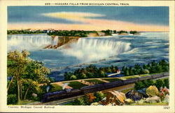 Niagara Falls From Michigan Central Train Postcard