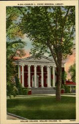 Charles L. Cocke Memorial Library, Hollins College Postcard