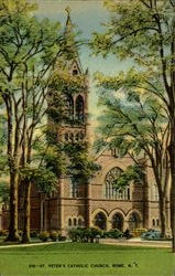 St. Peter's Catholic Church Rome, NY Postcard 