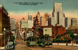 California Street Hill And Cable Cars Postcard
