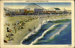 Scene At Nantasket Beach Hull, MA Postcard Postcard
