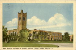 Main Building, University Of Western Ontario London, ON Canada Postcard Postcard