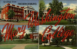 Greetings From Fredericksburg, Mary College Postcard