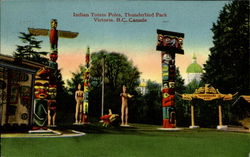 Indian Totem Poles, Thunderbirdpark Postcard