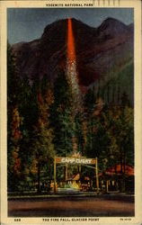 The Fire Fall Glacier Point, Yosemite National Park Postcard Postcard