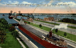 Bird's Eye View Of Locks, Sault Ste Sault Ste. Marie, MI Postcard Postcard