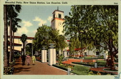 Beautiful Patio, New Union Station Postcard