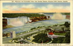 American And Horseshoe Falls, Oak Garden Theatre Niagara Falls, ON Canada Ontario Postcard Postcard