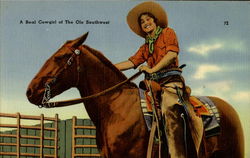 A Real Cowgirl Of The Ole Southwest Postcard