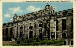 Main Entrance To Bancroft Hall, U. S. Naval Academy Postcard