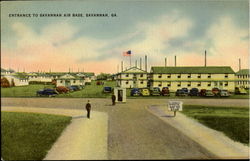 Entrance To Savannah Air Base Postcard