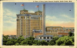 A View Of Percy Jones General Hospital Battle Creek, MI Postcard 