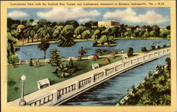 Confederate Park With The Scottish Rite Temple Jacksonville, FL Postcard Postcard