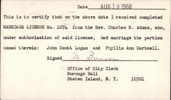 Marriage License Acceptance Staten Island New York
