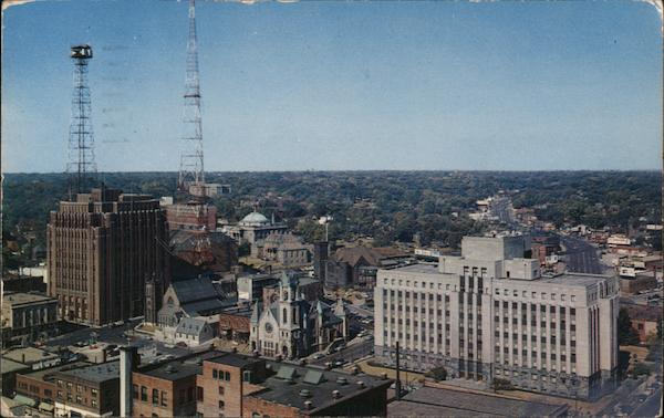 Aerial View of Town Des Moines Iowa Helen O'Brien