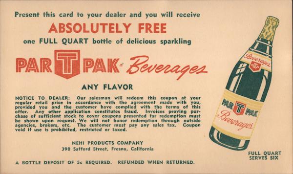 Nehi Products Company Fresno California Advertising
