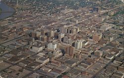 Aerial View of Downtown Wichita Kansas Postcard