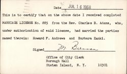 Office of the City Clerk, Borough Hall Correspondence Card Postcard