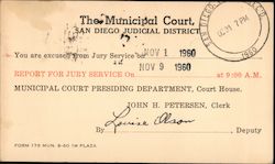The Municipal Court of the San Diego Judicial District Postcard
