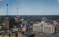 Aerial View of Town Postcard