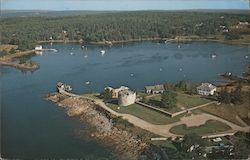 Aerial View of Historic Fort William Henry on Shore of Pemaquid Harbor Postcard