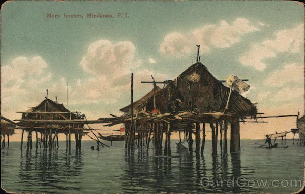 Moro houses, Mindanao Philippines Southeast Asia