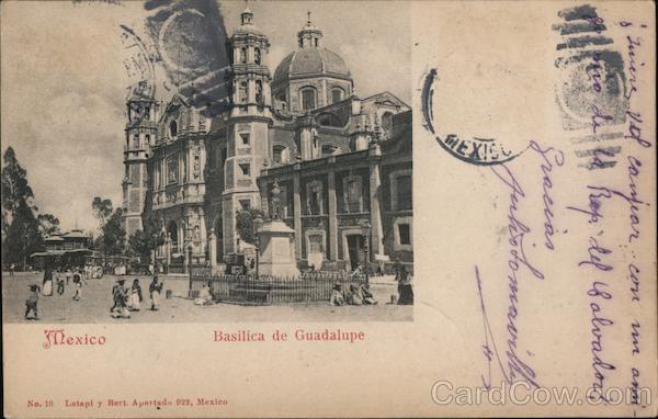 The Basilica of Our Lady Guadalupe with people outside Mexico CIty DF