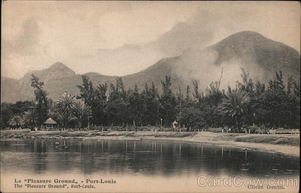 A garden on a salt flat near a bay Port Louis Mauritius