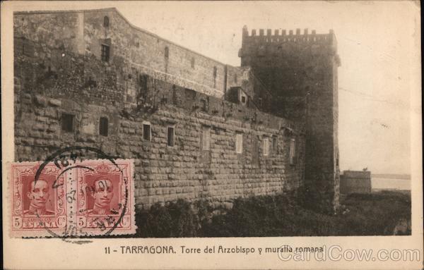 Torre Del Arzobispo Y Muralla Romana Tarragona Spain