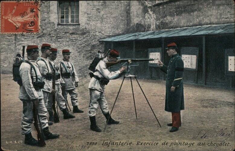 Infanterie. Exercise de Pointage au Chevalet France