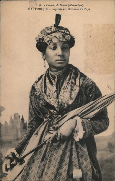 Capresse en Costume du Pays Martinique Caribbean Islands