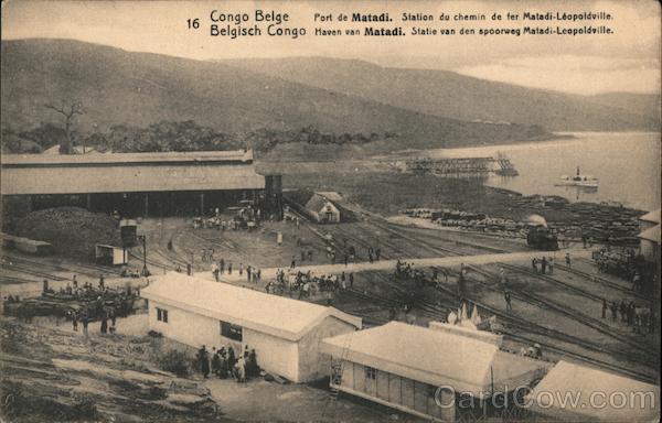 Belgisch Congo Haven van Matadi stalie van den spoorweg Matadi-Leopoldville Belgian Congo