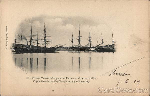 Frigate Navarin Landing Convicts In 1879 With War Ship