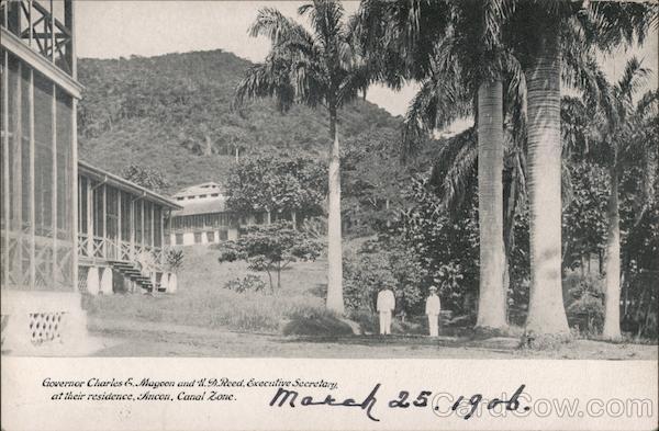 Governor Charles E. Magoon and H.D. Reed, Executive Secretary at their Residence Ancon CZ Panama