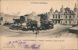Collection Artistique, Monte Carlo - Casino - Jardins Cafe de Paris Monaco Postcard Postcard Postcard