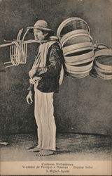 Costumes Michaelenses, vendedor de Trempes e Peneiras Postcard