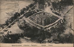 Hindu temple on a hill in a field Postcard