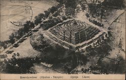 Hindu temple on a hill in a field Djokja, Java South Pacific Postcard Postcard Postcard