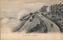 Rough sea at Blackpool Postcard