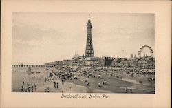 View of Town From Central Pier Postcard