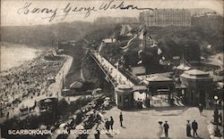 Spa Bridge & Sands Scarborough, England Yorkshire Postcard Postcard Postcard