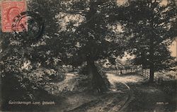 Looking Along Gainsborough Lane Postcard