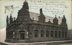 Free Library Darlington, England Postcard Postcard Postcard