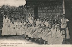 Escuela de ninas del pueblo (Candelaria) Costa Rica Central America Paynter Bros Postcard Postcard Postcard