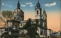 Baroque style Estrela Basilica at sunset Postcard