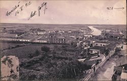 Ariel view of a town Postcard