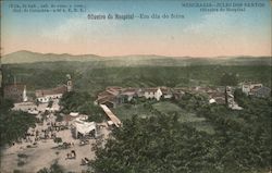 Bird's eye view of people gathered in a Portuguese town square Postcard