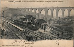 Campolide Railway Station, Water Arches Crossing the Alcantara Valley Lisbon, Portugal Postcard Postcard Postcard